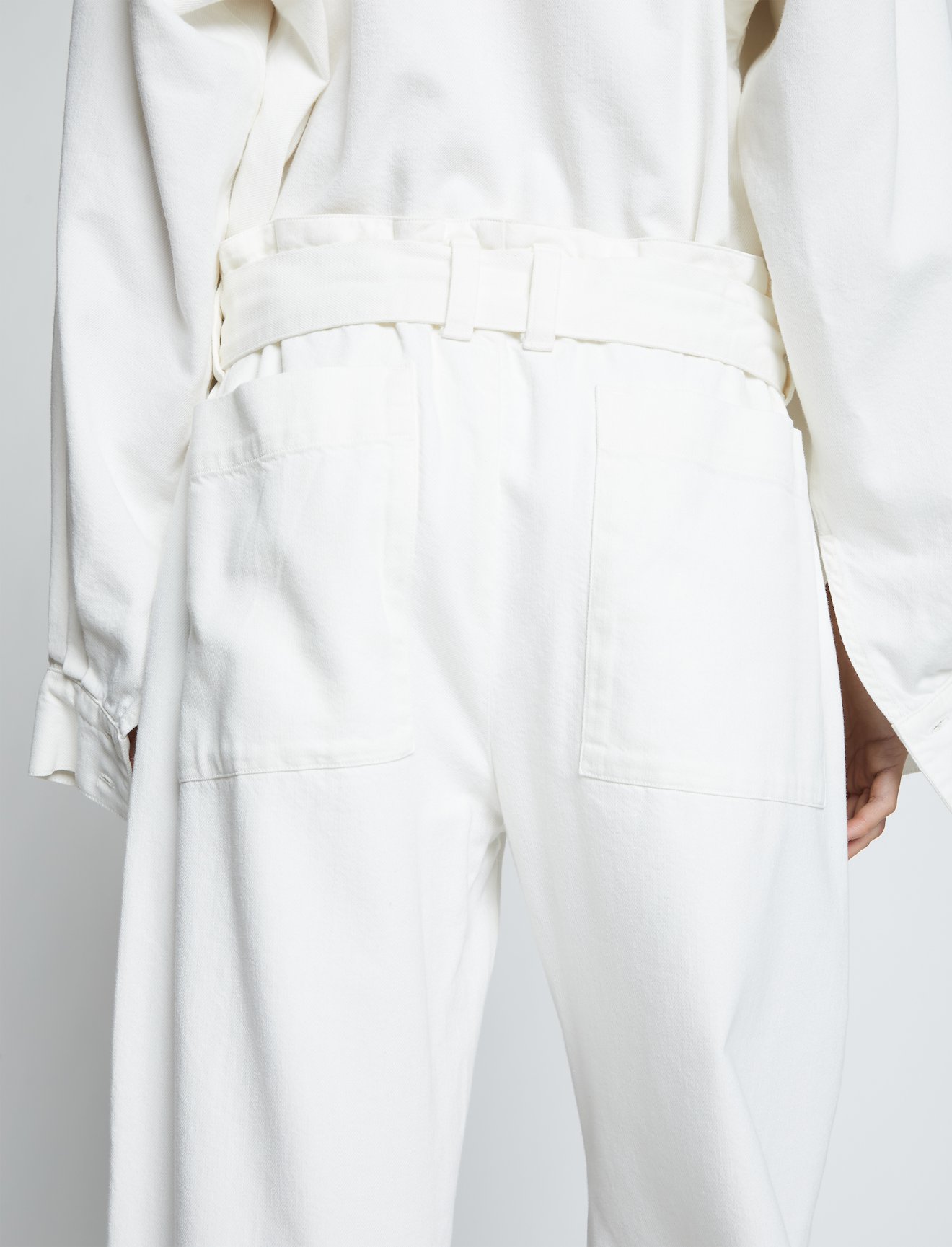 Cotton Chambray Belted Pants #3