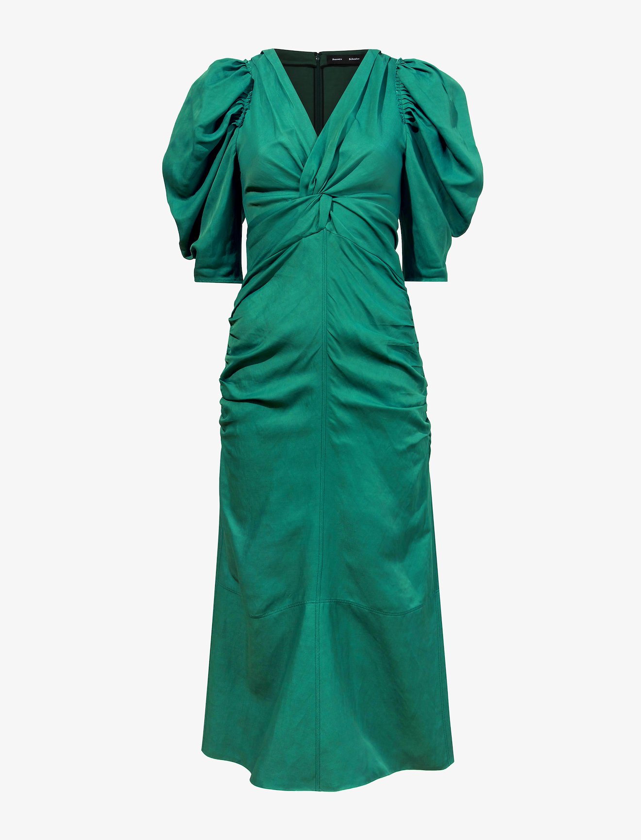 Linen Viscose Shirred Sleeve Dress #4