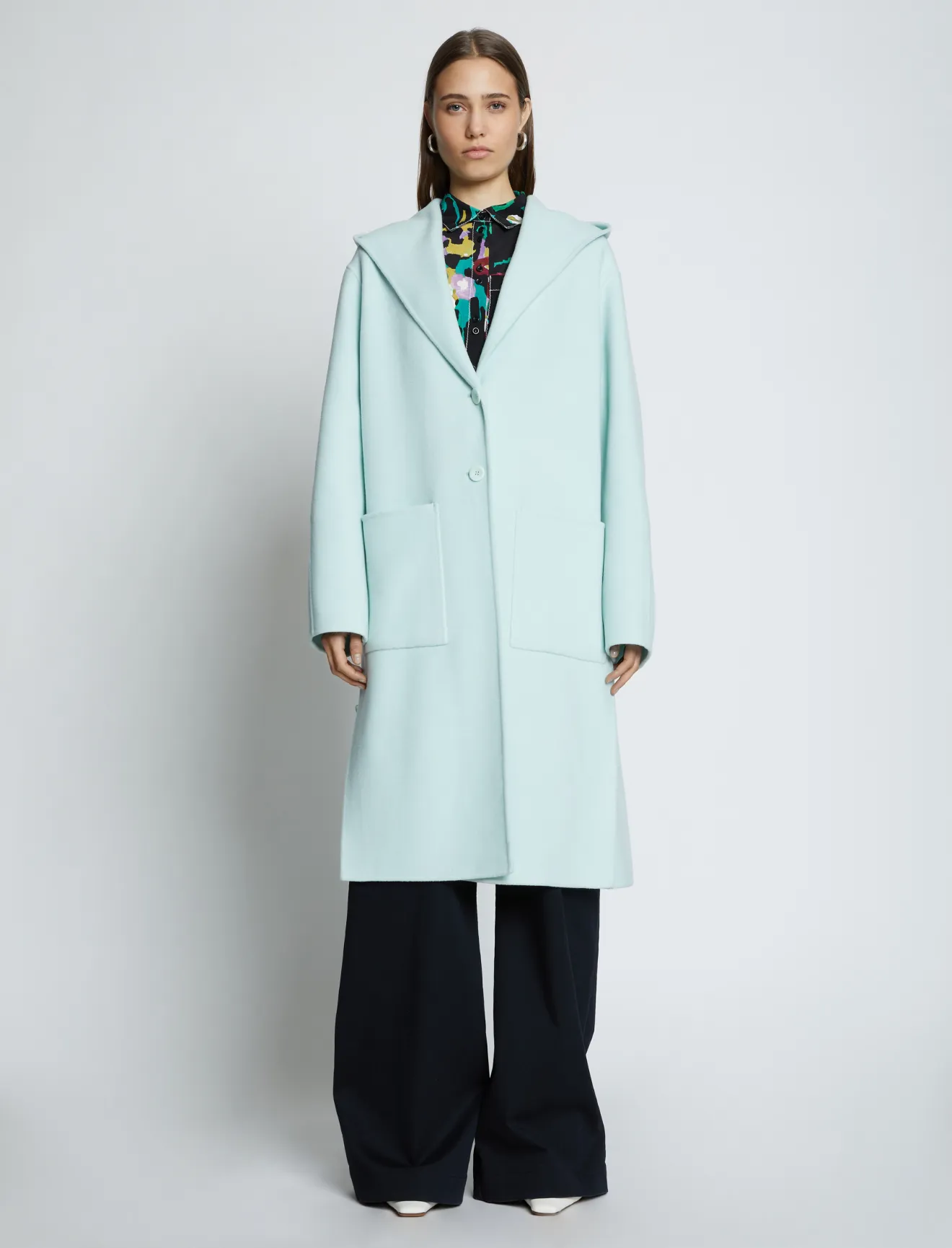 aqua green coat