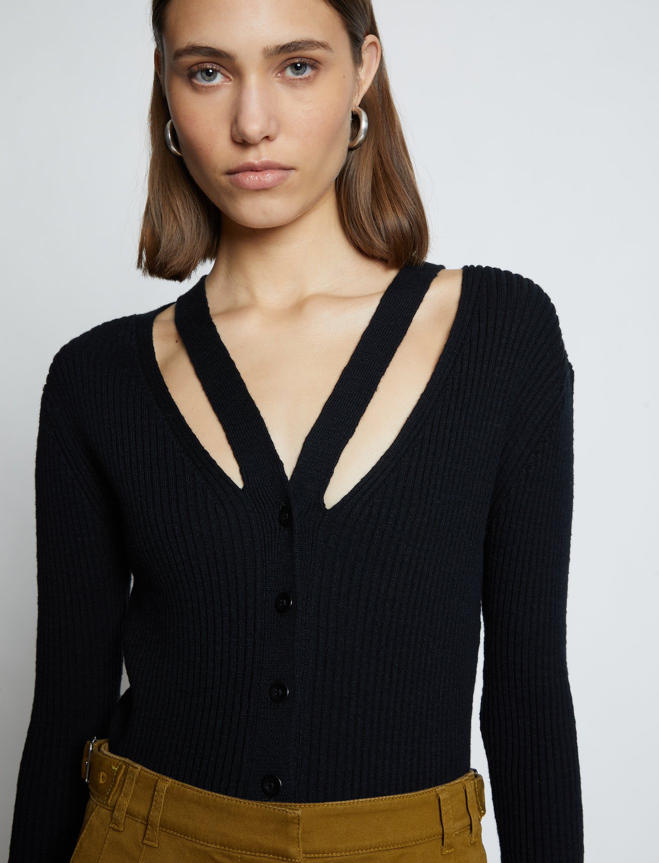 Fine Gauge Rib Knit Crop Cardigan #4