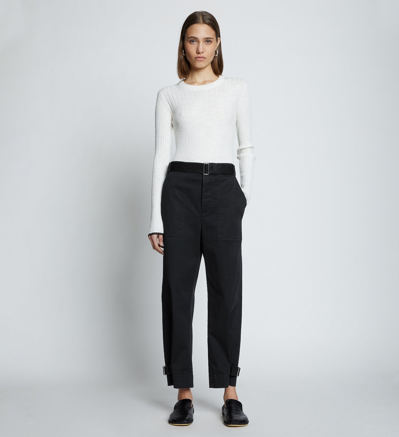 Cotton Twill Tapered Pants in black | Proenza Schouler