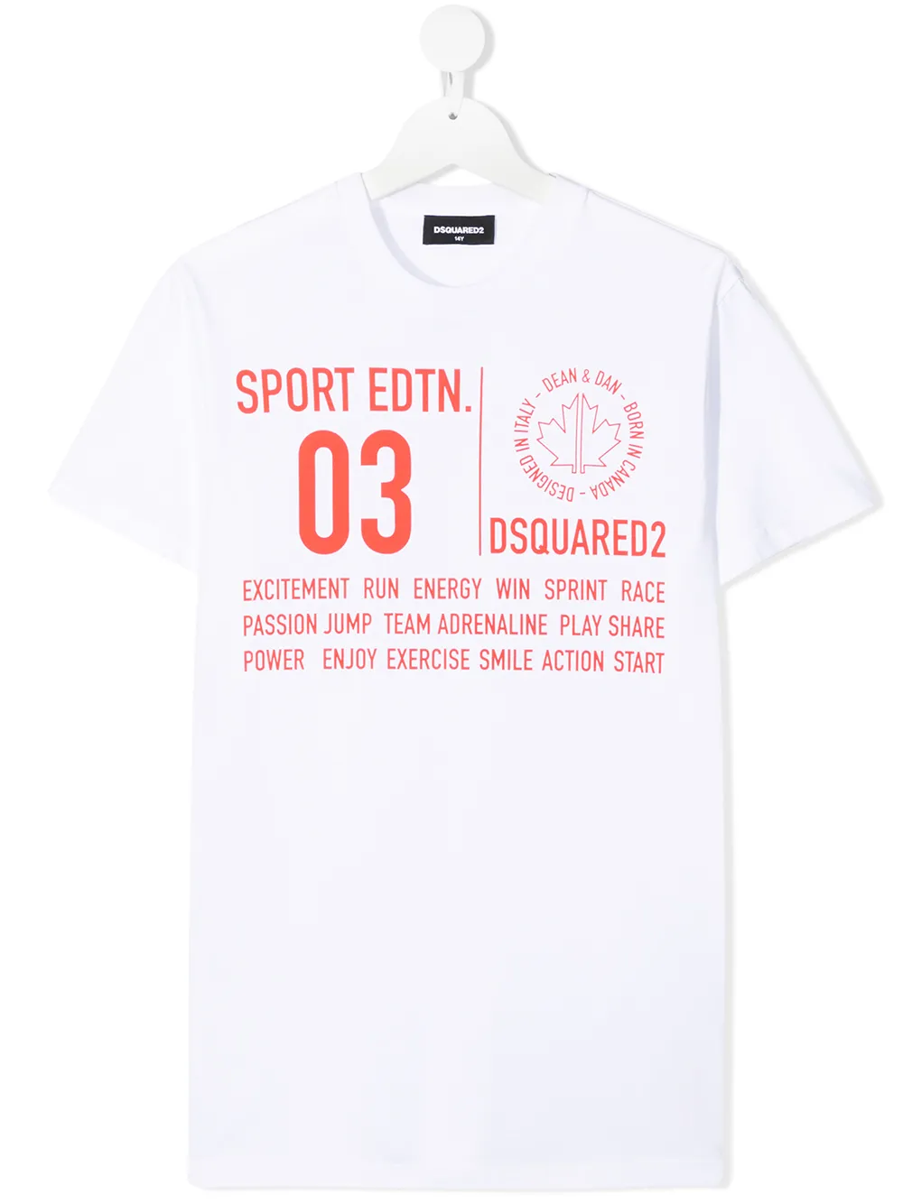 

Dsquared2 Kids playera con motivo de hoja de arce - Blanco