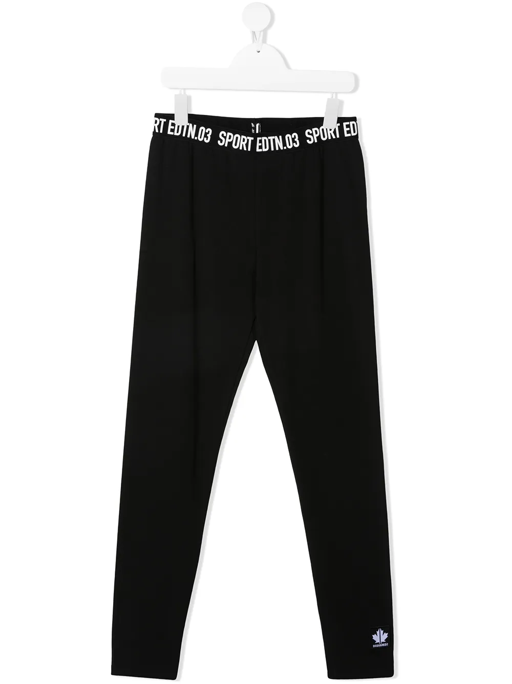Click to view more detailed imagery on our partner's website Dsquared2 Kids' Logo-waistband Cotton Leggings In Black