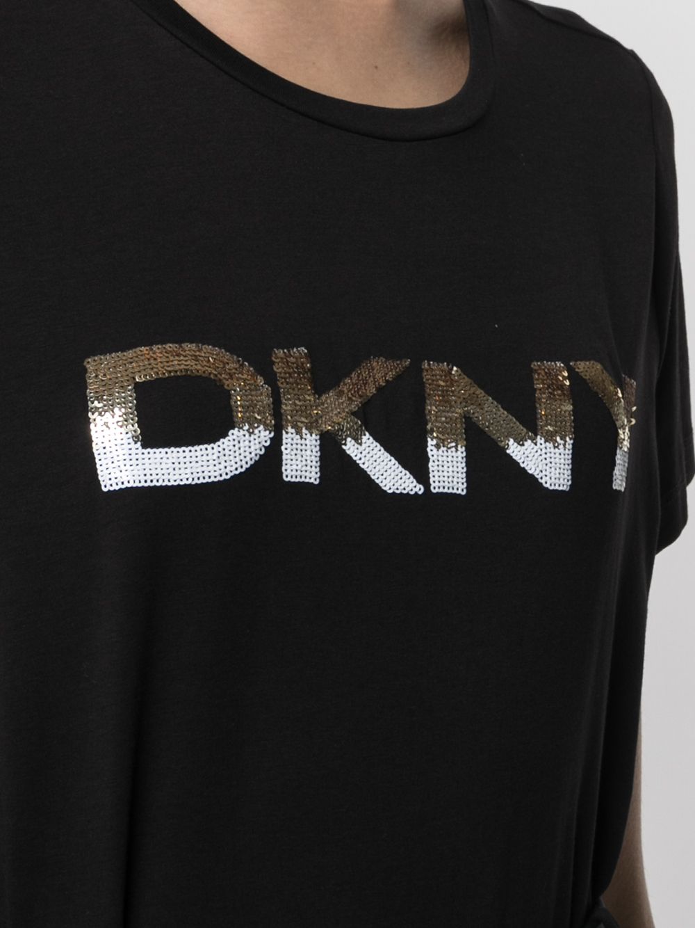 фото Dkny футболка с логотипом и пайетками