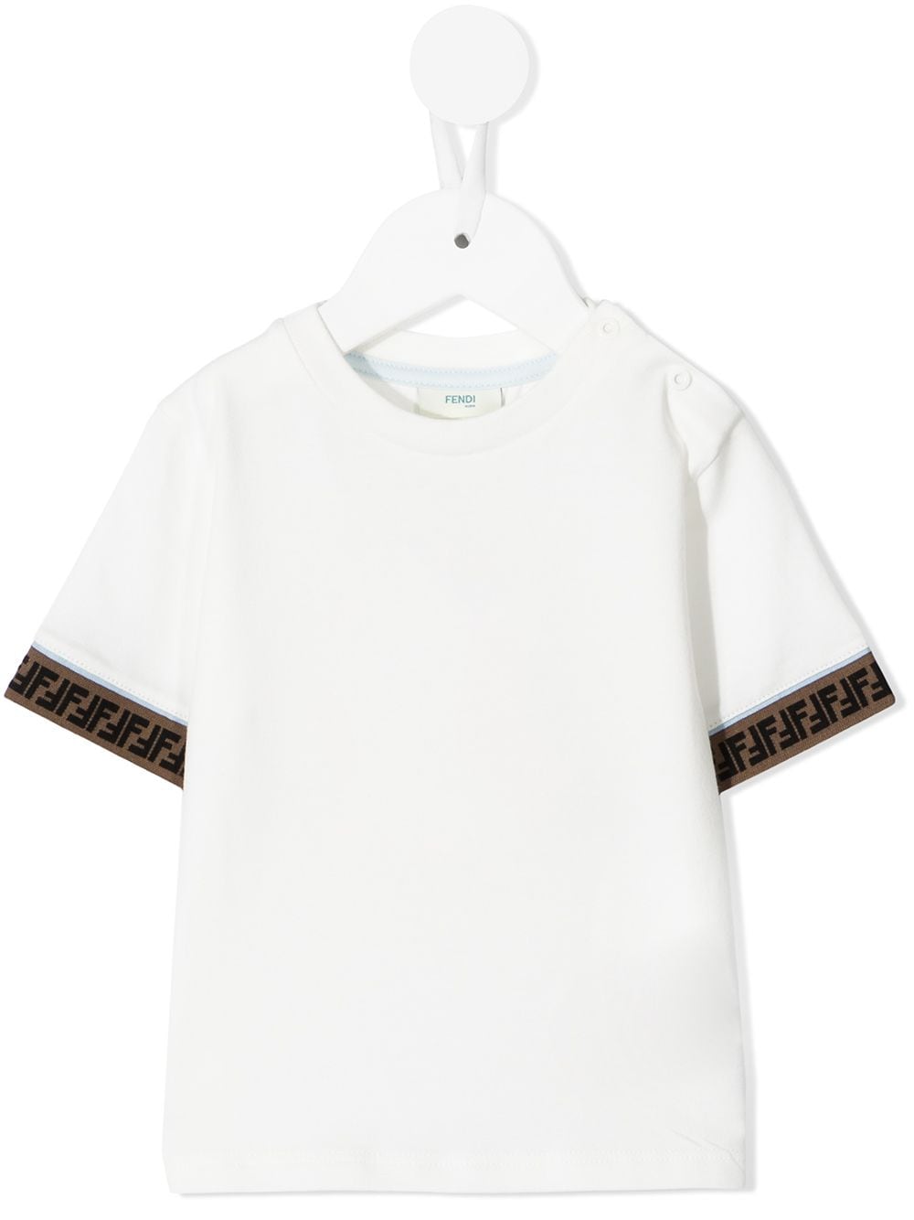 Shop Fendi Logo-trim T-shirt In 白色