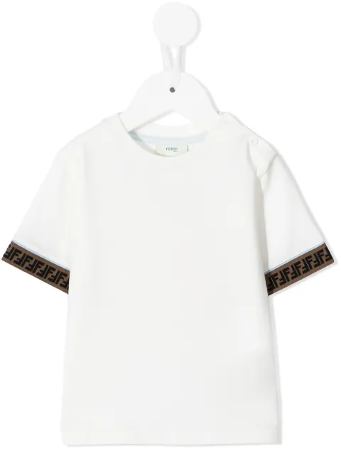 Fendi Kids T-shirt met logo afwerking