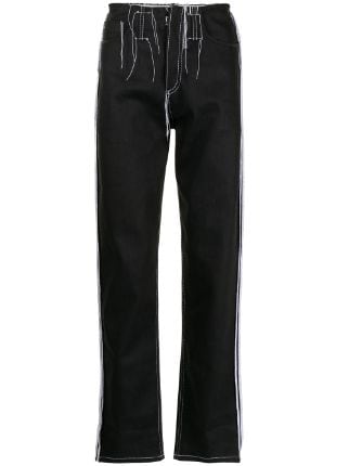 Maison Margiela mid-rise contrast-stitch straight-leg Jeans - Farfetch