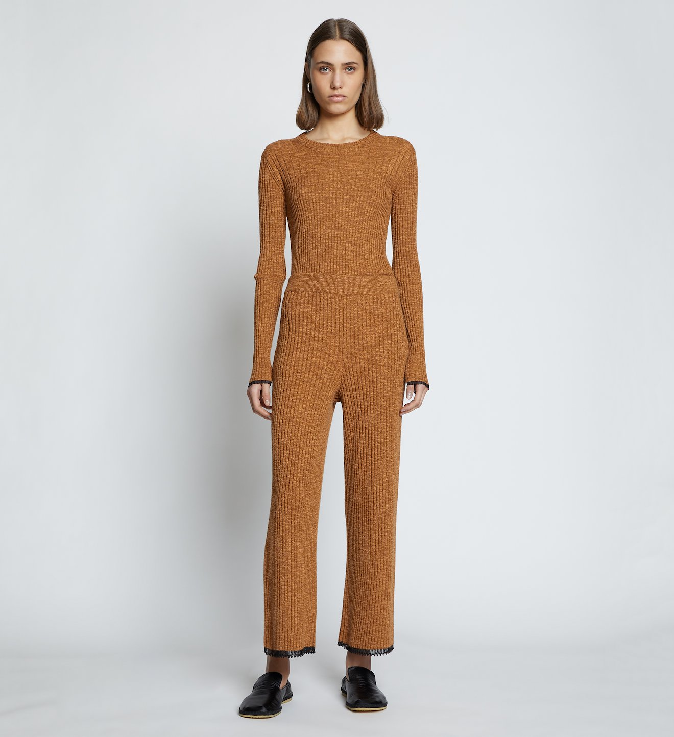Fine Gauge Rib Knit Pants