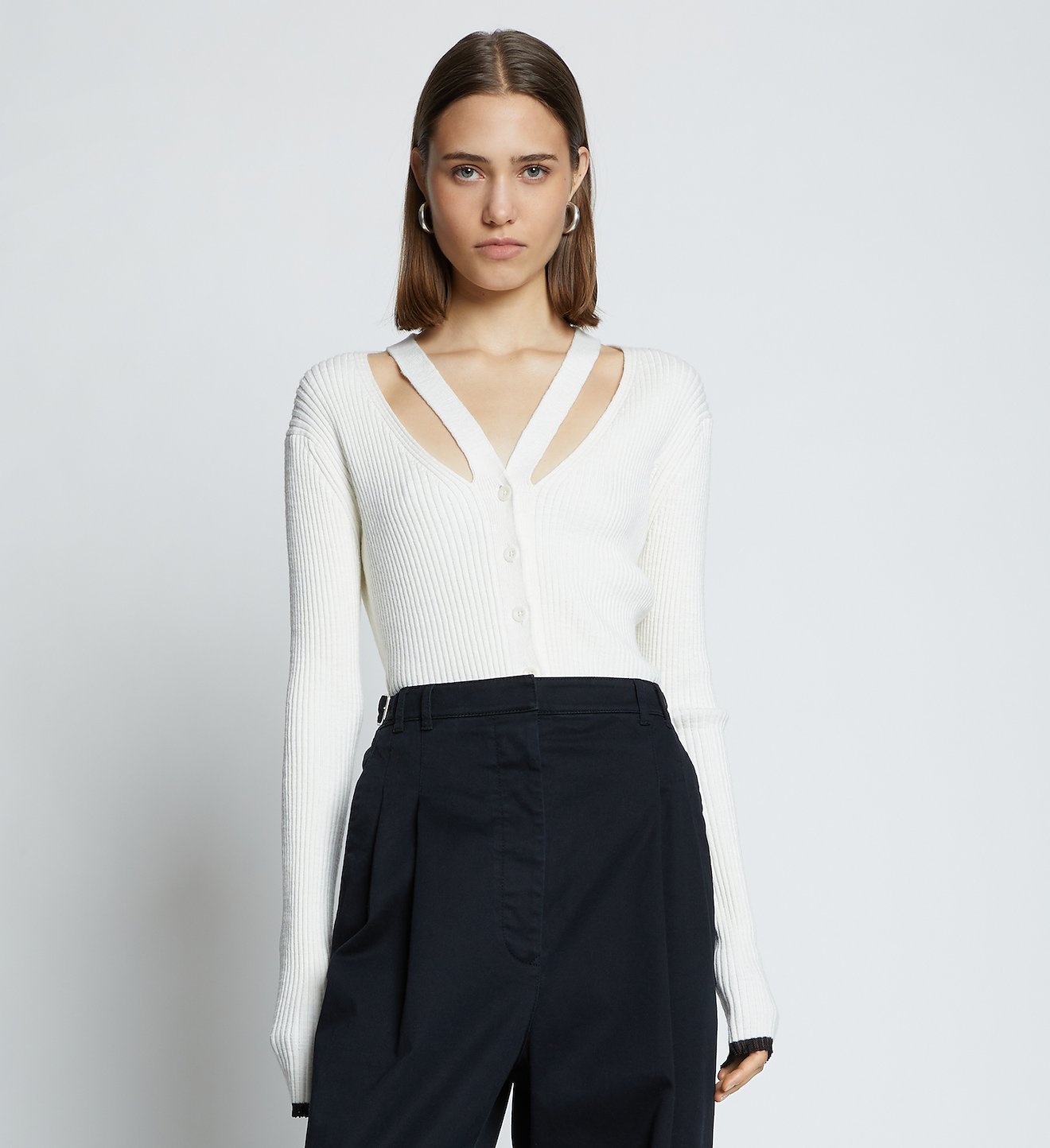 Fine Gauge Rib Knit Crop Cardigan