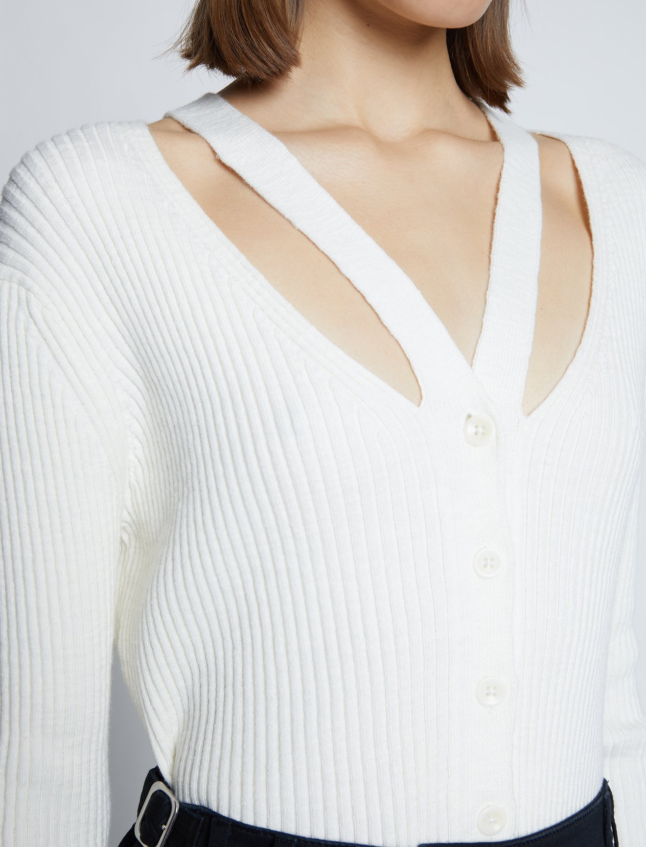 Fine Gauge Rib Knit Crop Cardigan #4