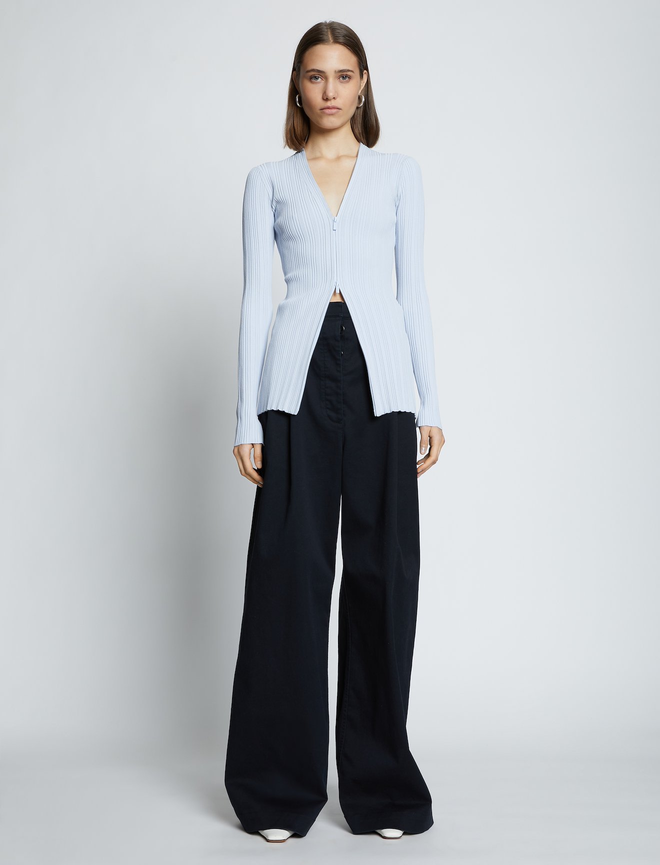 Rib Knit Zip Cardigan #1