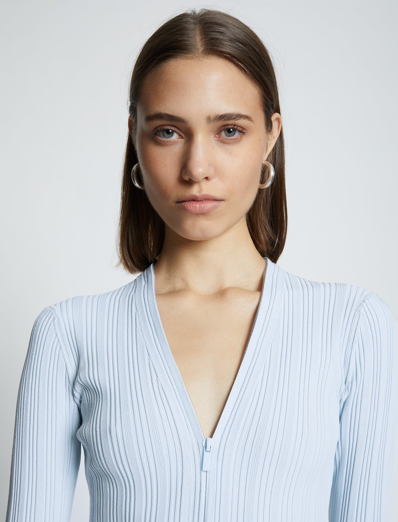 Rib Knit Zip Cardigan #4