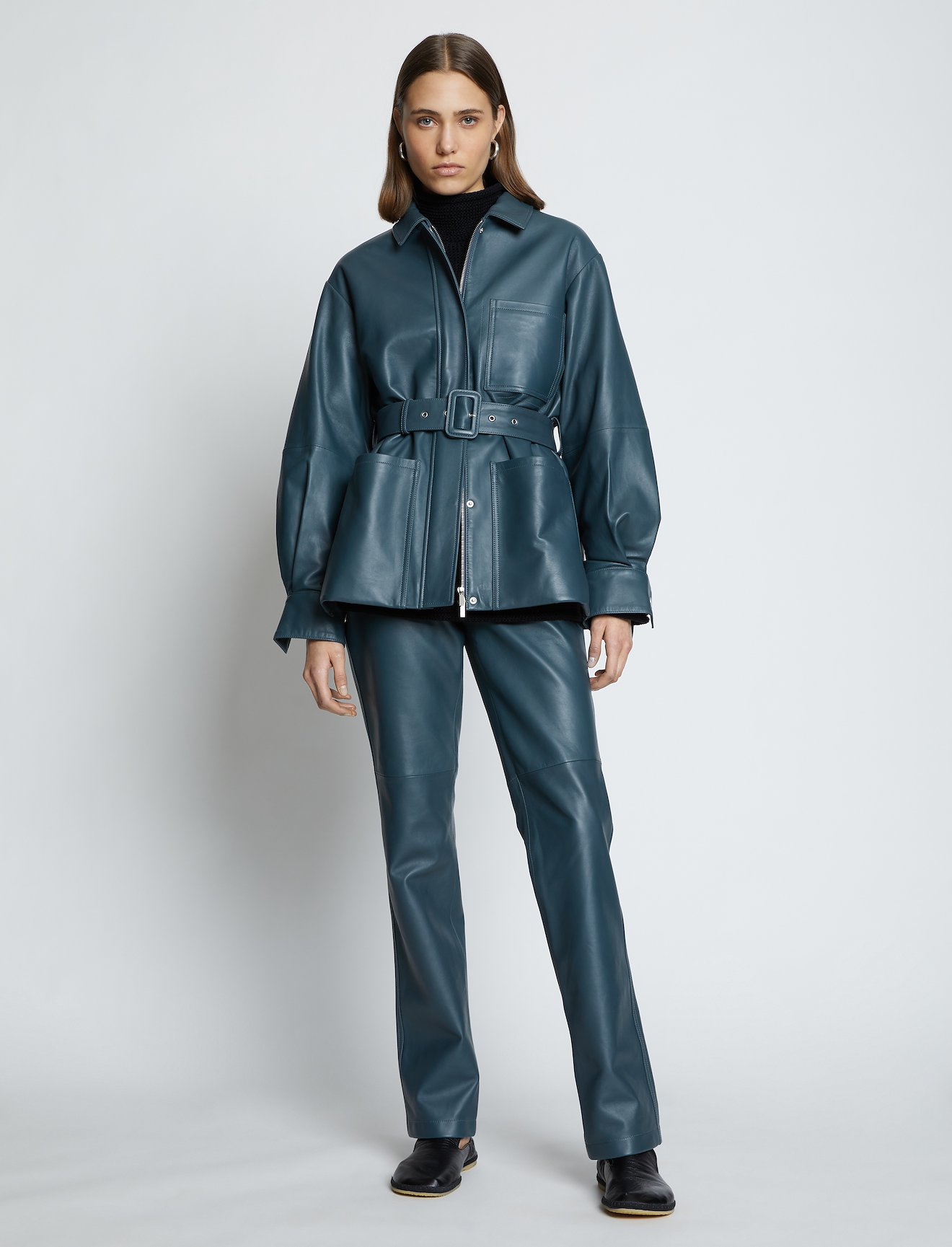 Leather Belted Jacket #1
