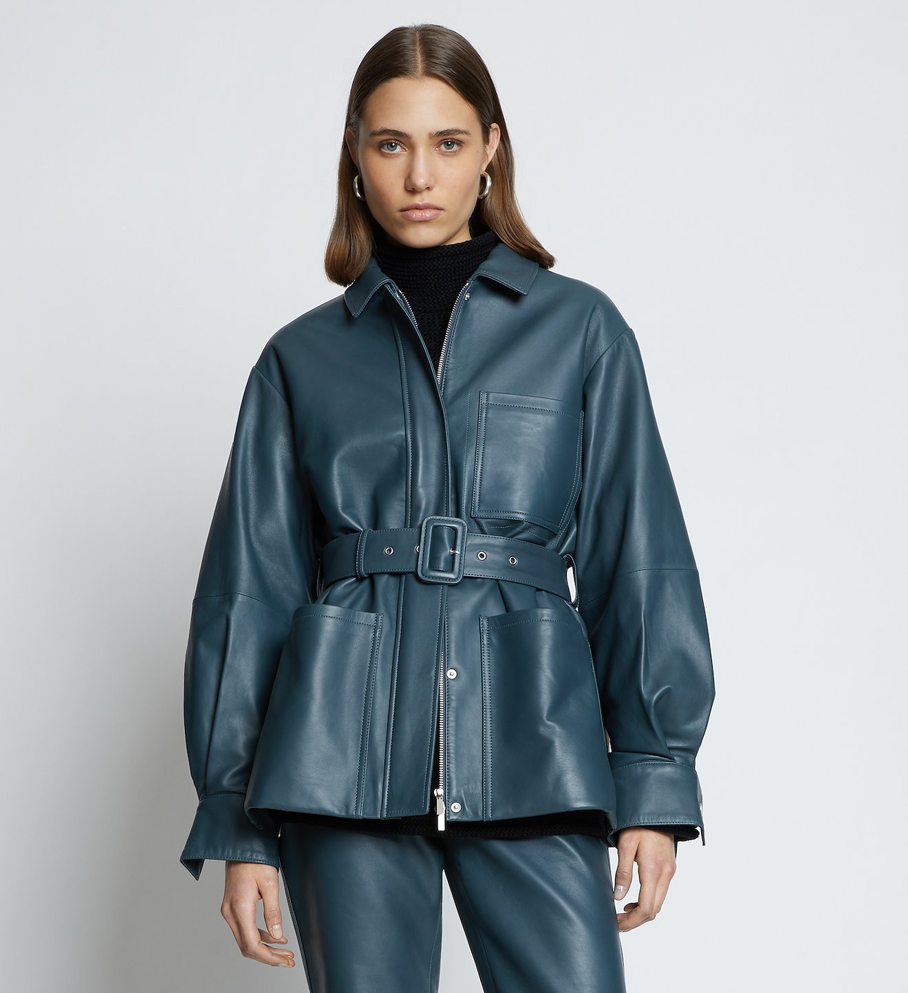 Leather Belted Jacket
