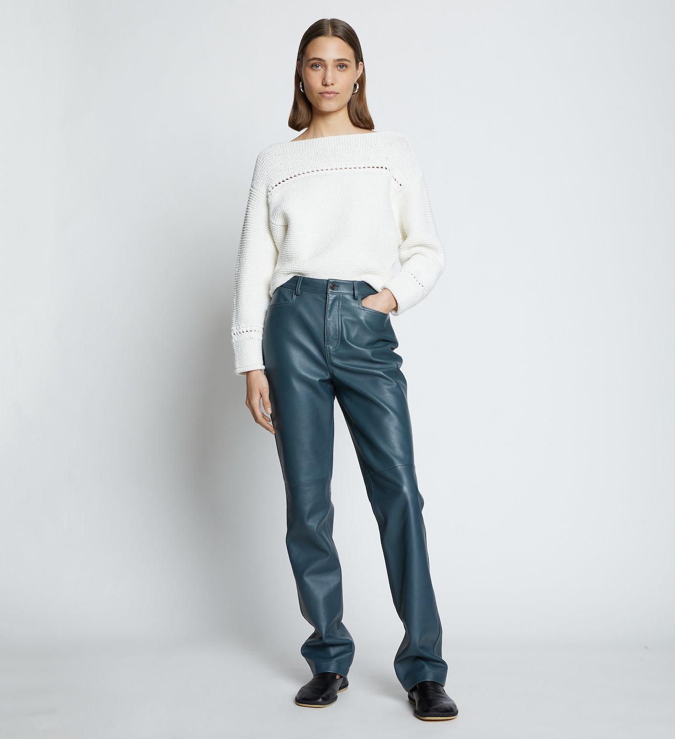 Leather Straight Pants