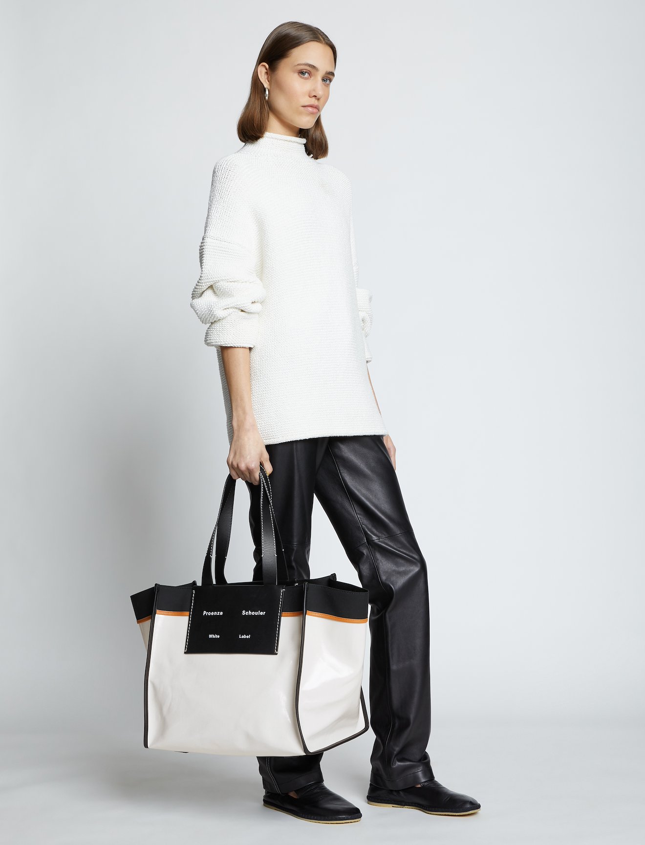 XL Morris Coated Canvas Tote in white | Proenza Schouler