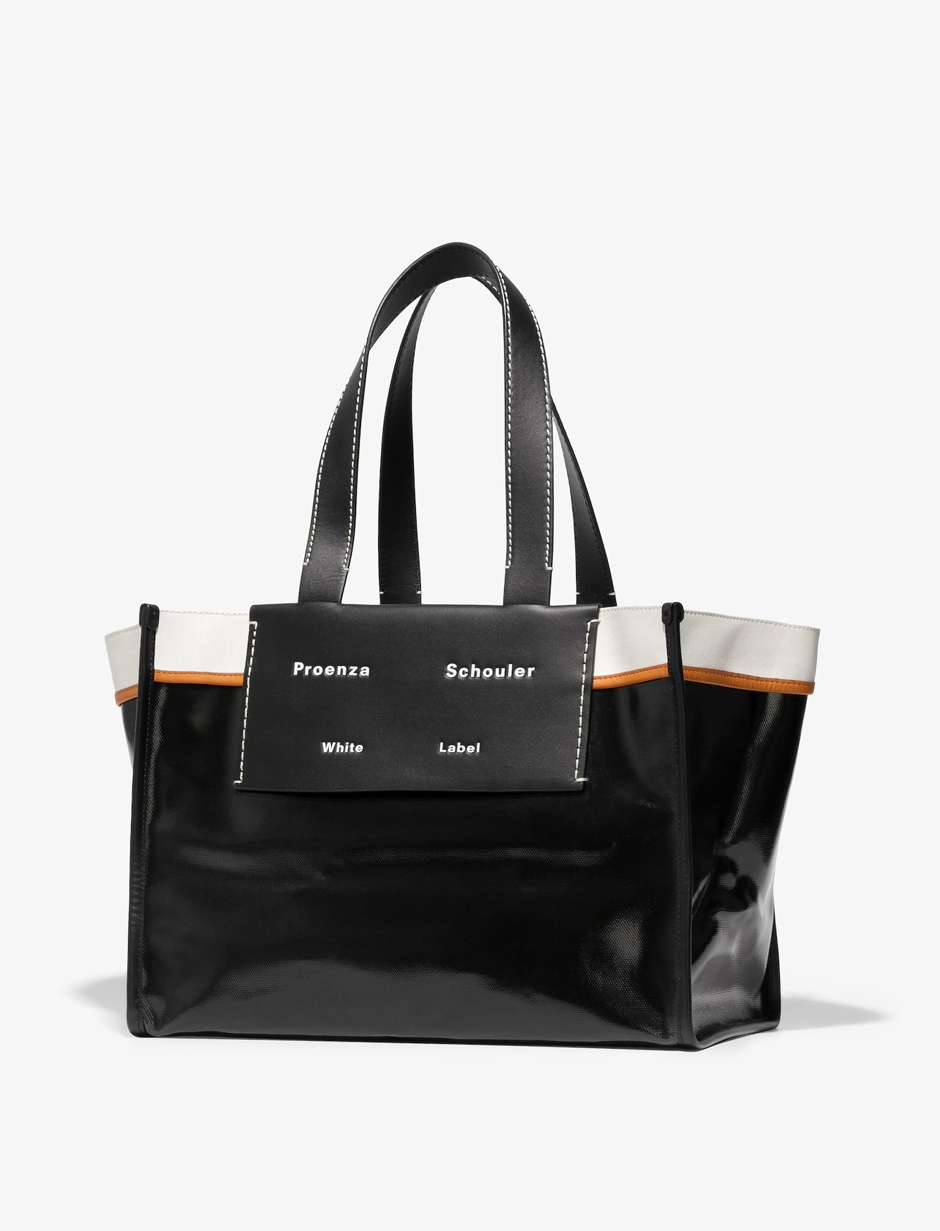 Large Morris Coated Canvas Tote in black | Proenza Schouler