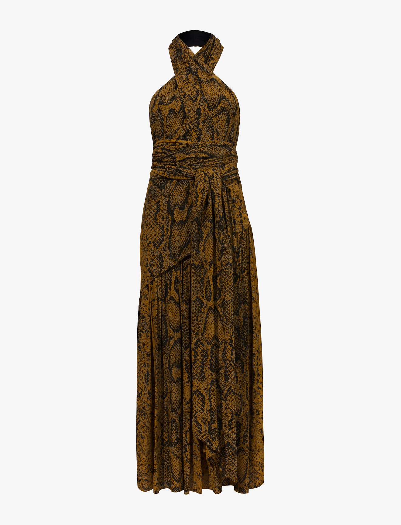 Snakeprint Crepe Cross Front Dress #4