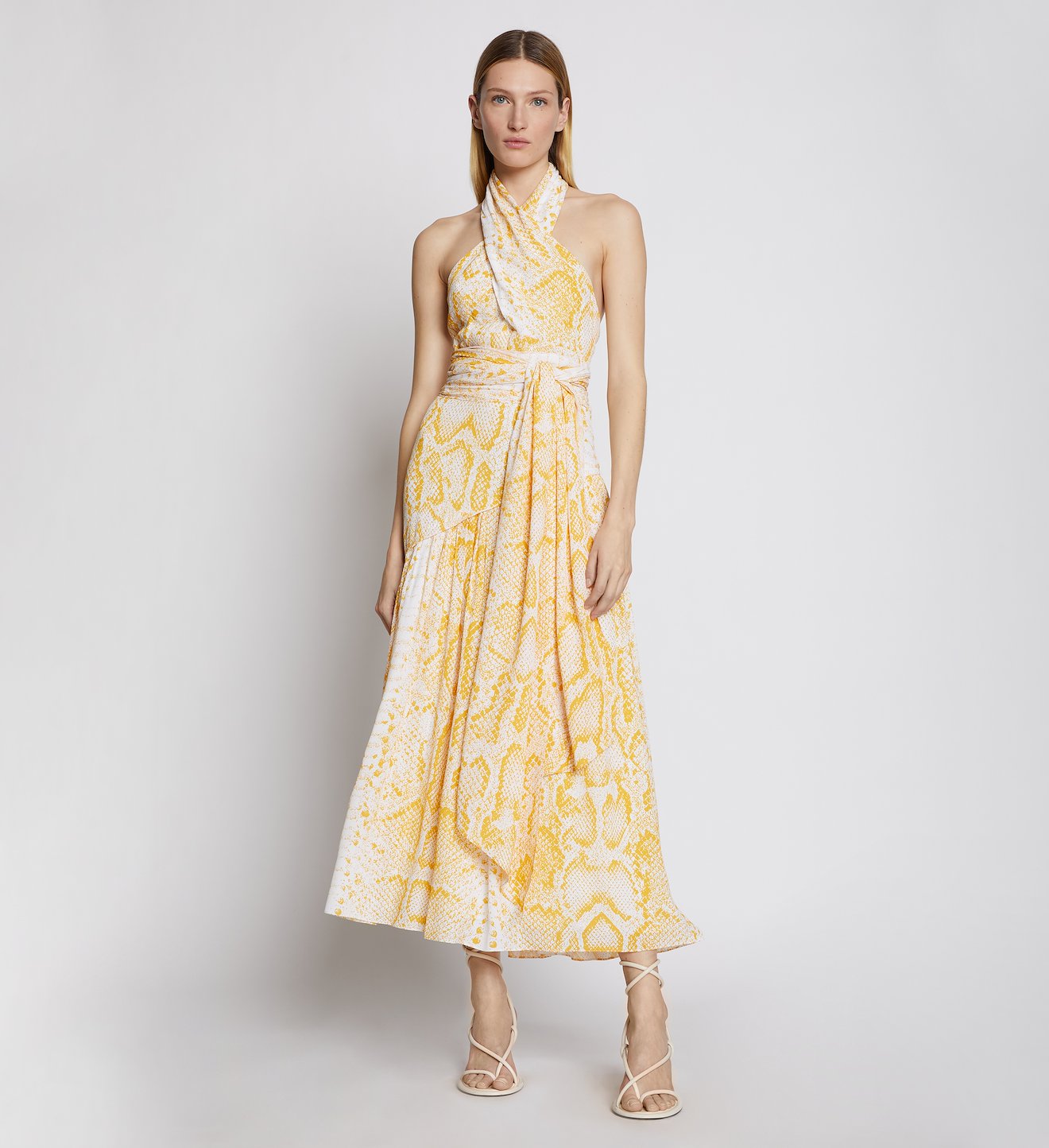Snakeprint Crepe Cross Front Dress