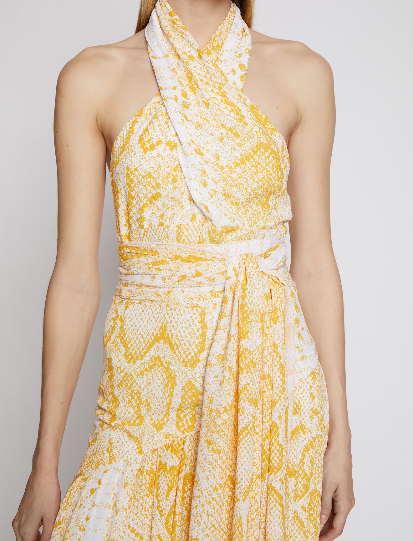 Snakeprint Crepe Cross Front Dress #3