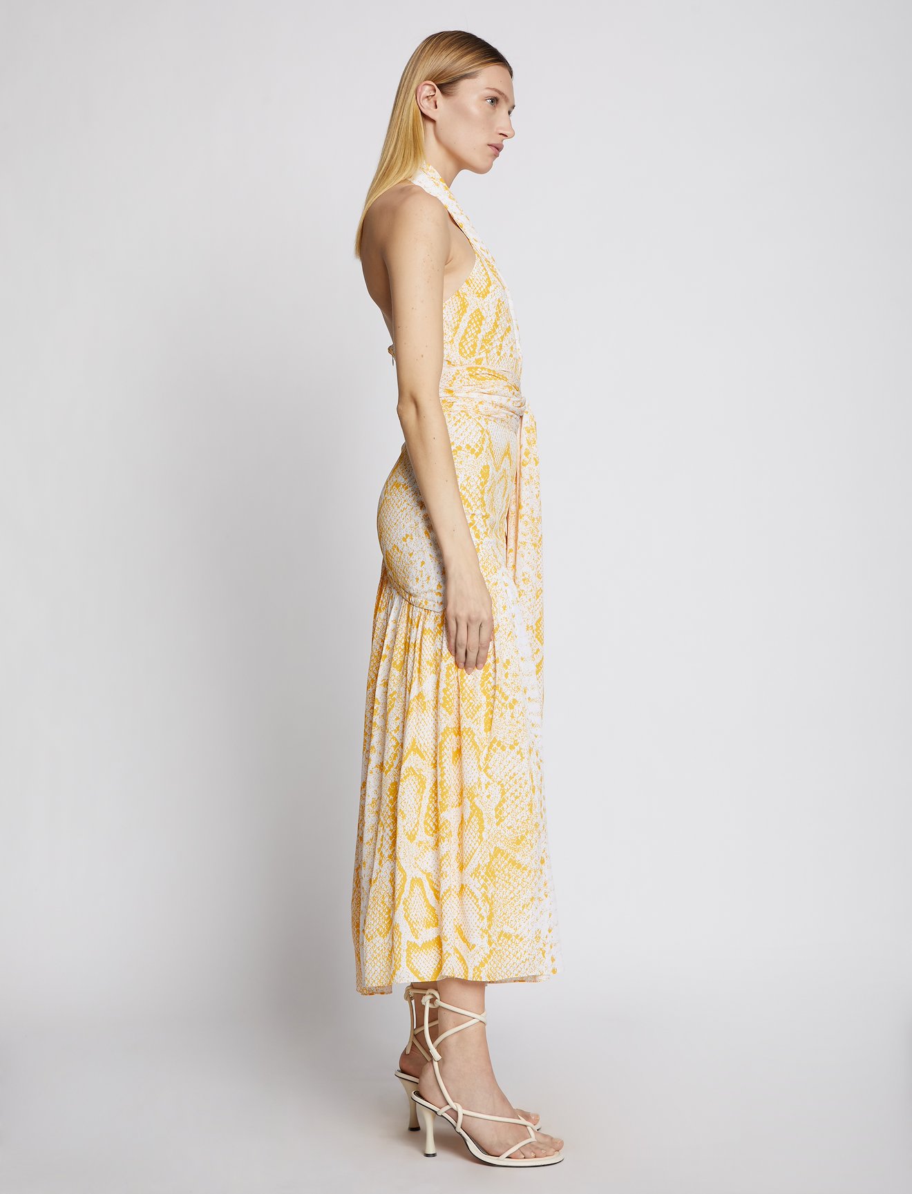 Snakeprint Crepe Cross Front Dress #1