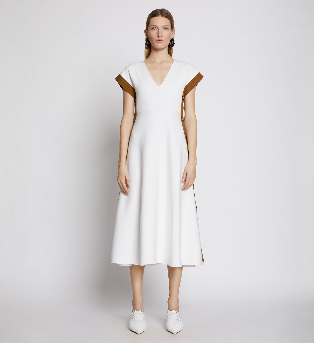 Doubleface Cotton Dress in white | Proenza Schouler