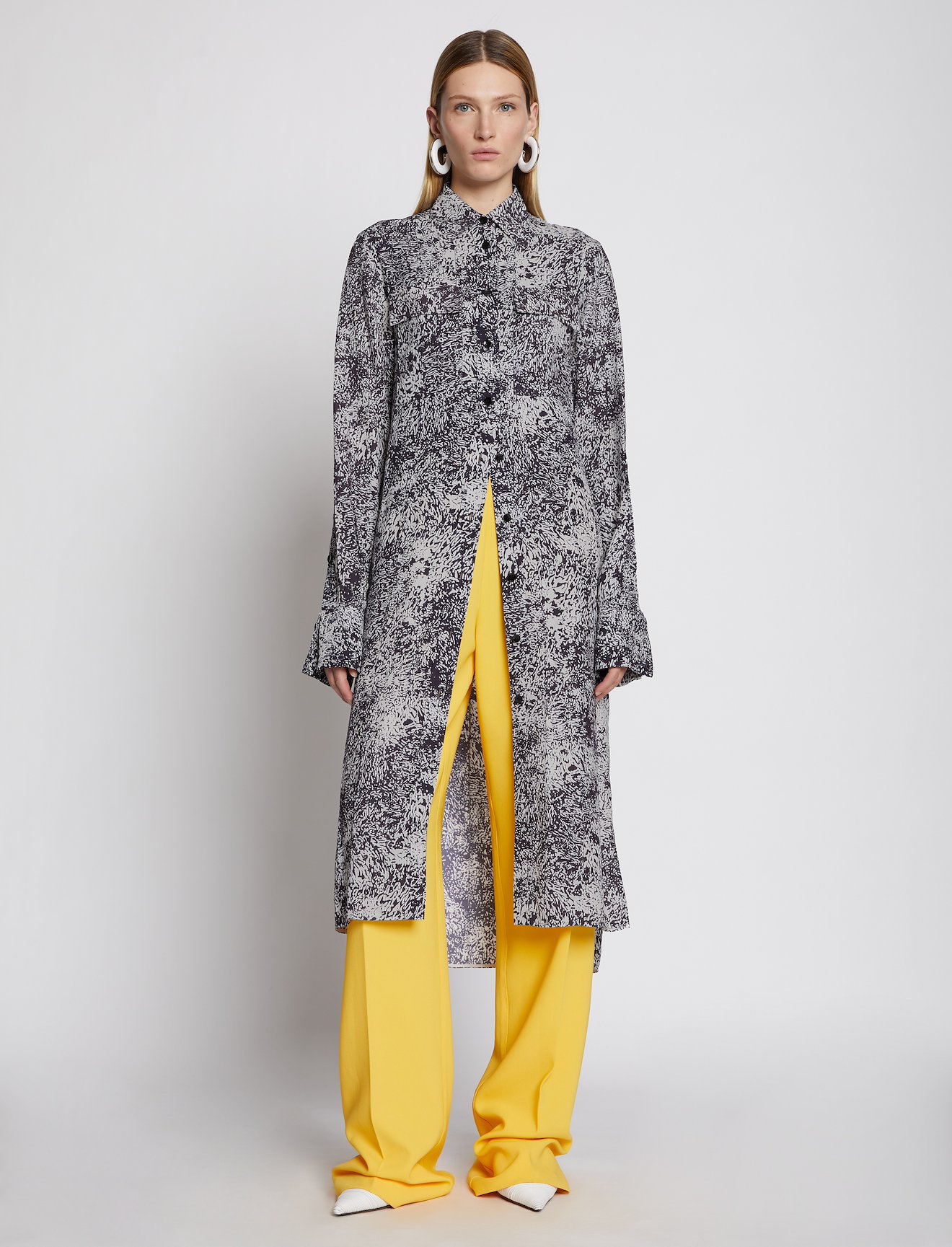 Etched Crepe Shirt Dress #5