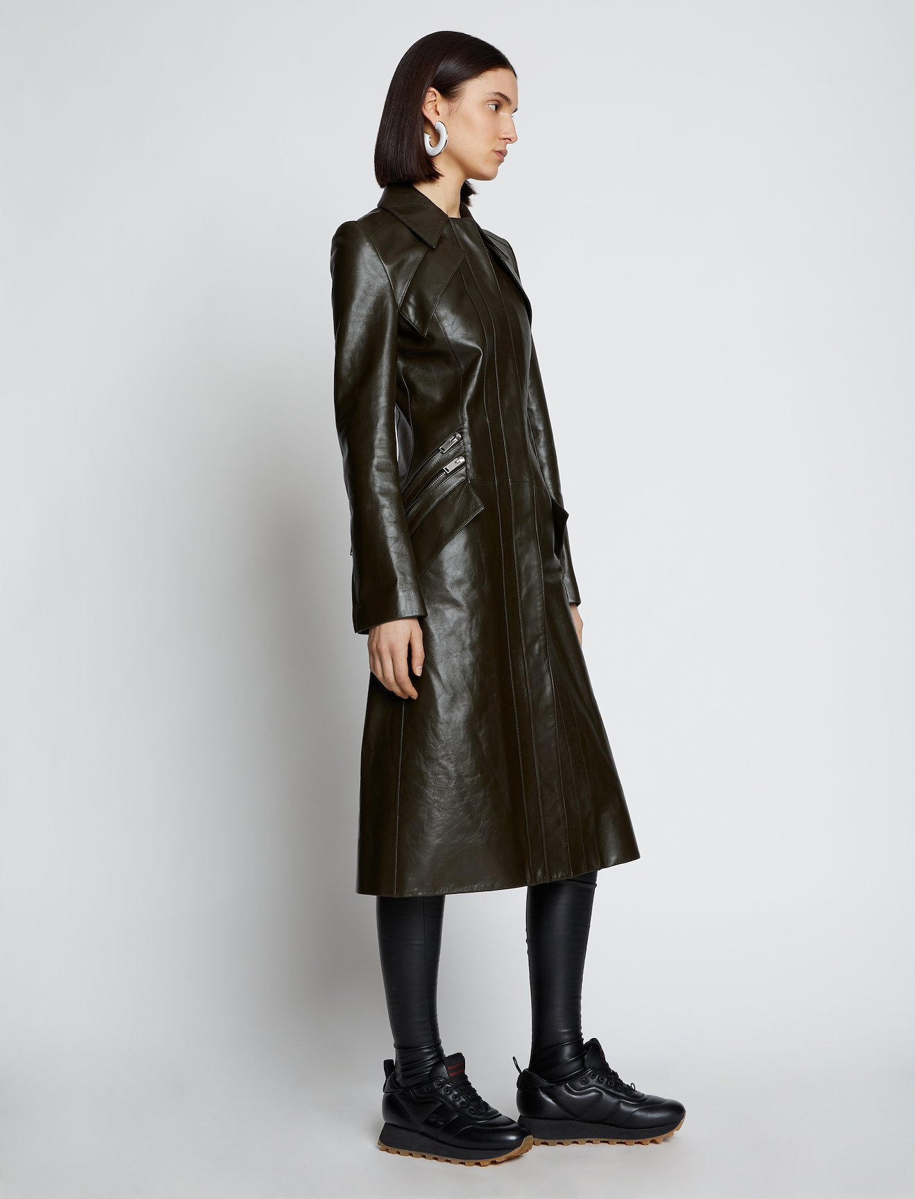 Zip Leather Coat #1