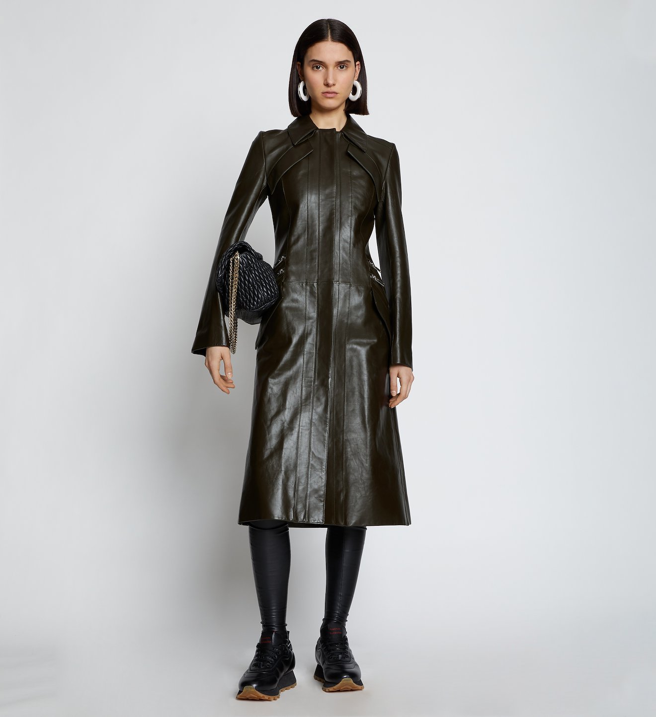 Zip Leather Coat
