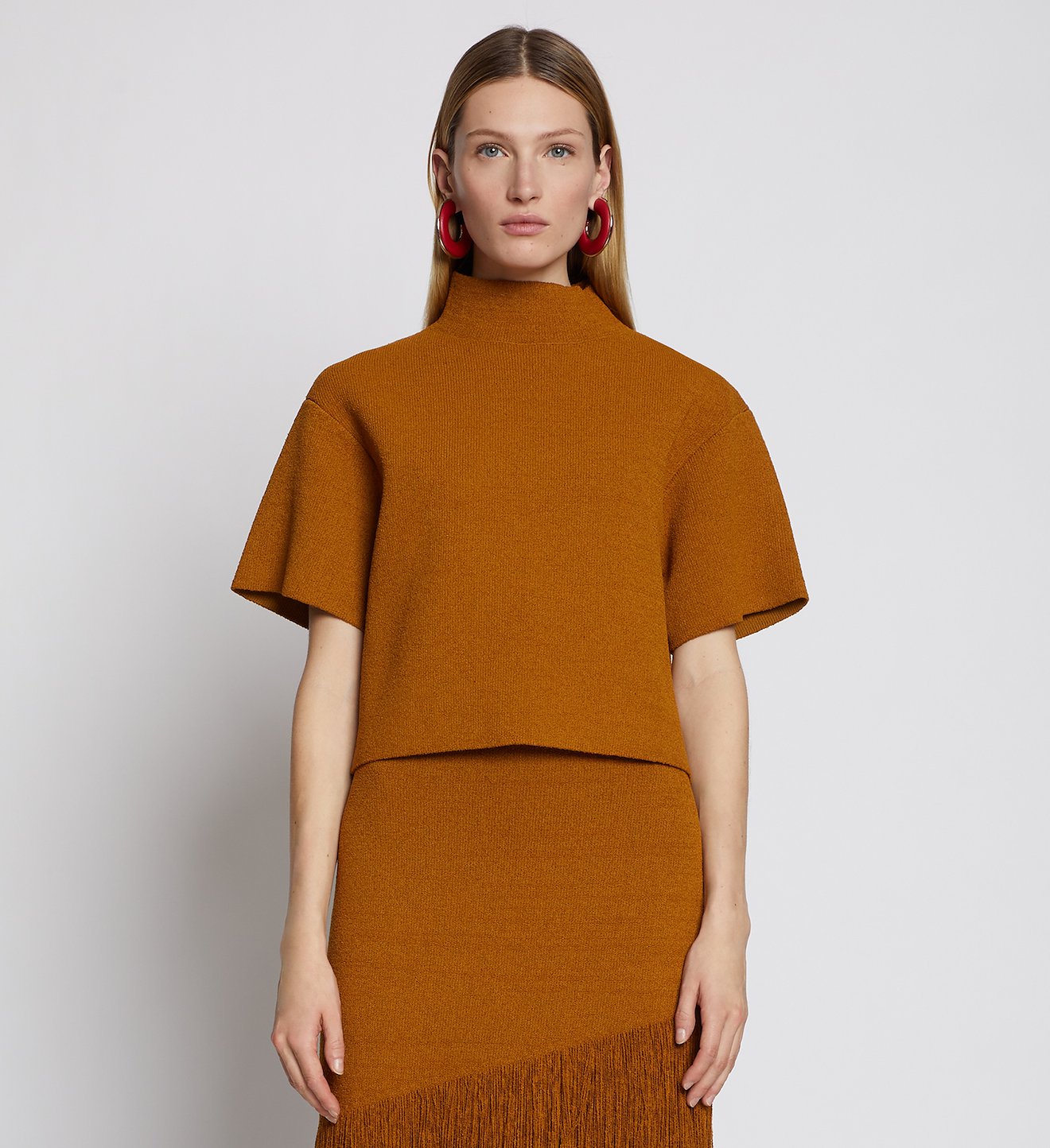Compact Knit Mockneck Top