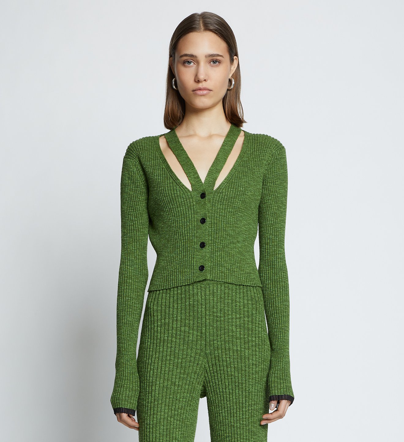 Fine Gauge Rib Knit Crop Cardigan