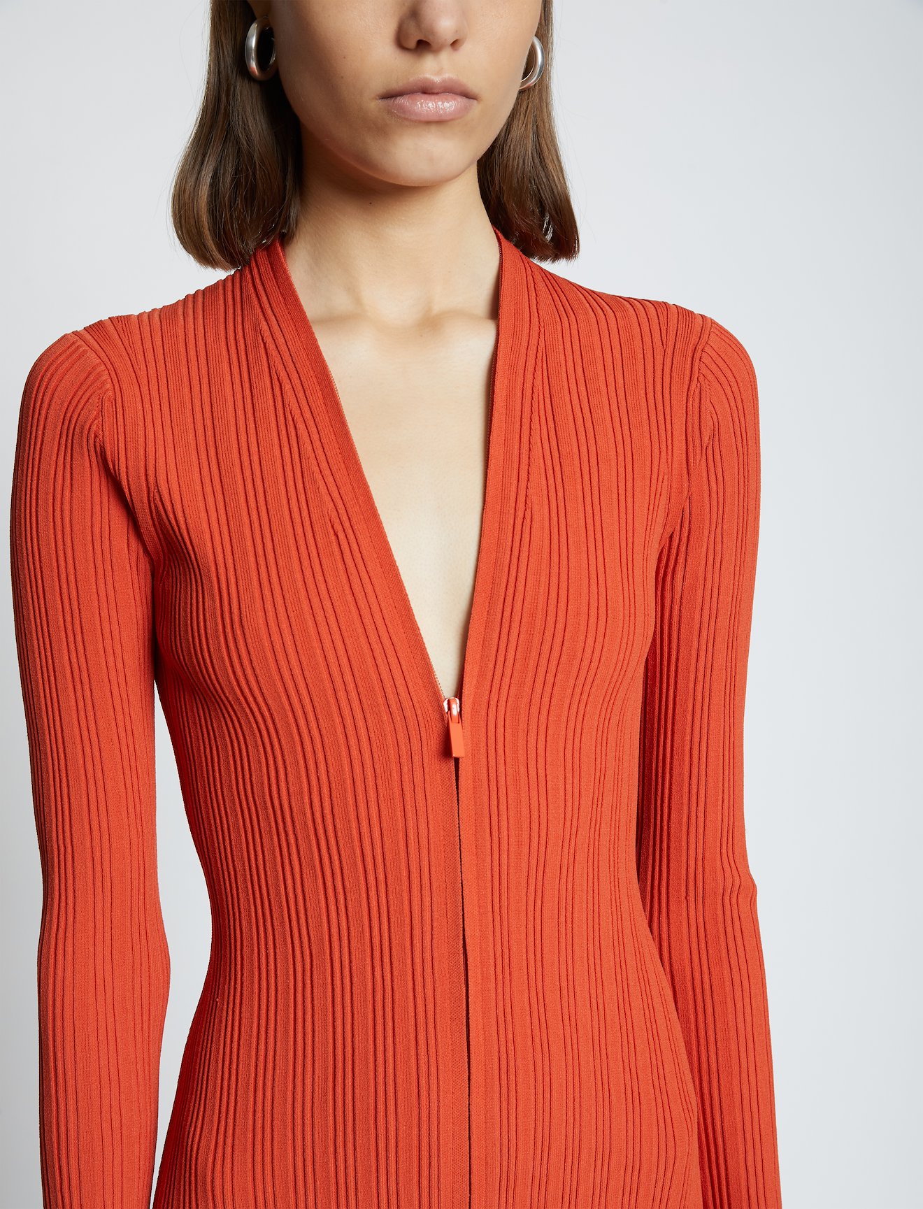 Rib Knit Zip Cardigan Dress #3