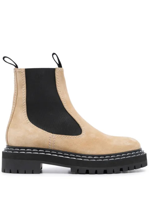 beige lug sole chelsea boots