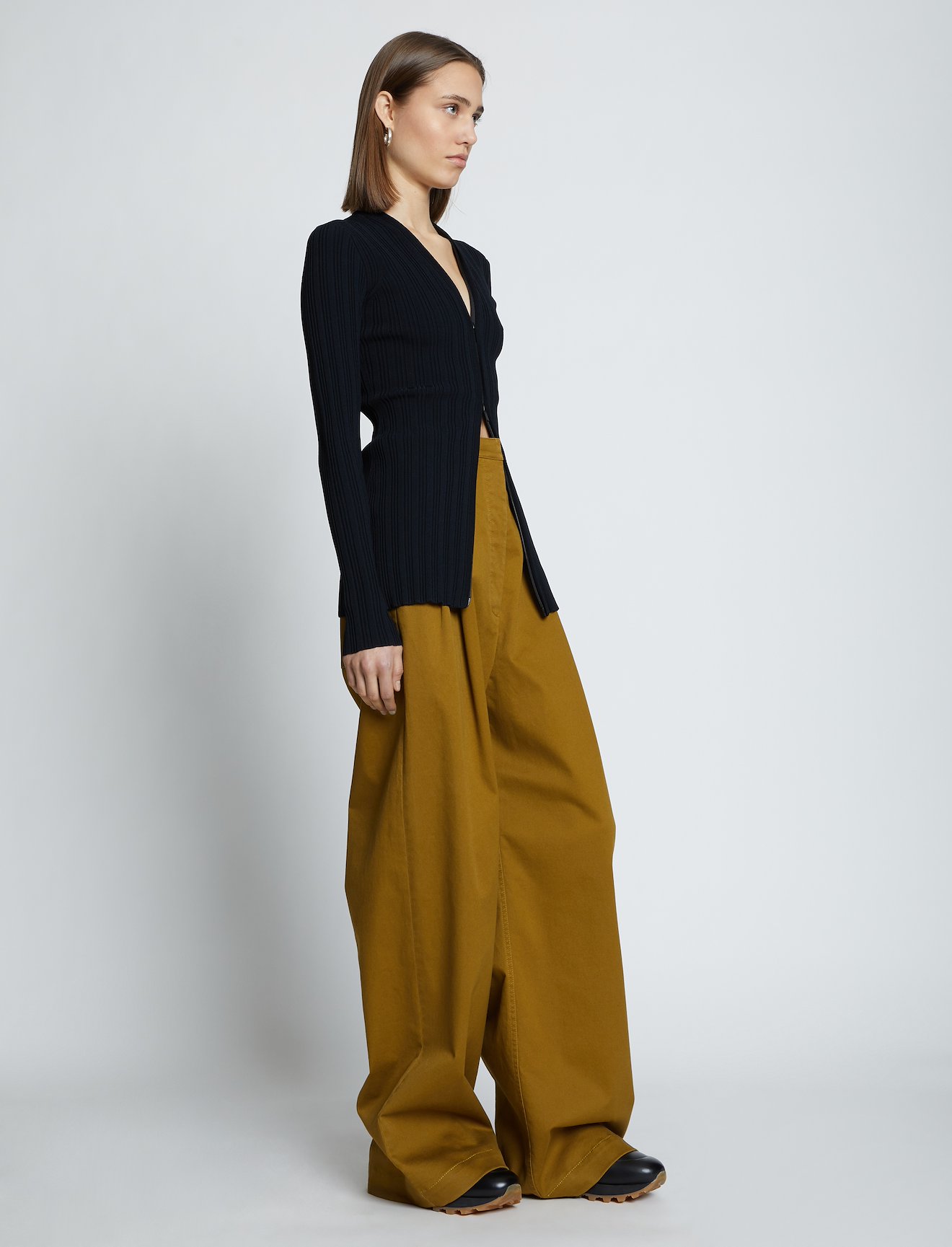 Rib Knit Zip Cardigan #2