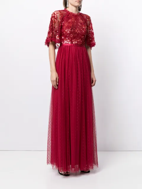 needle and thread sequin gown