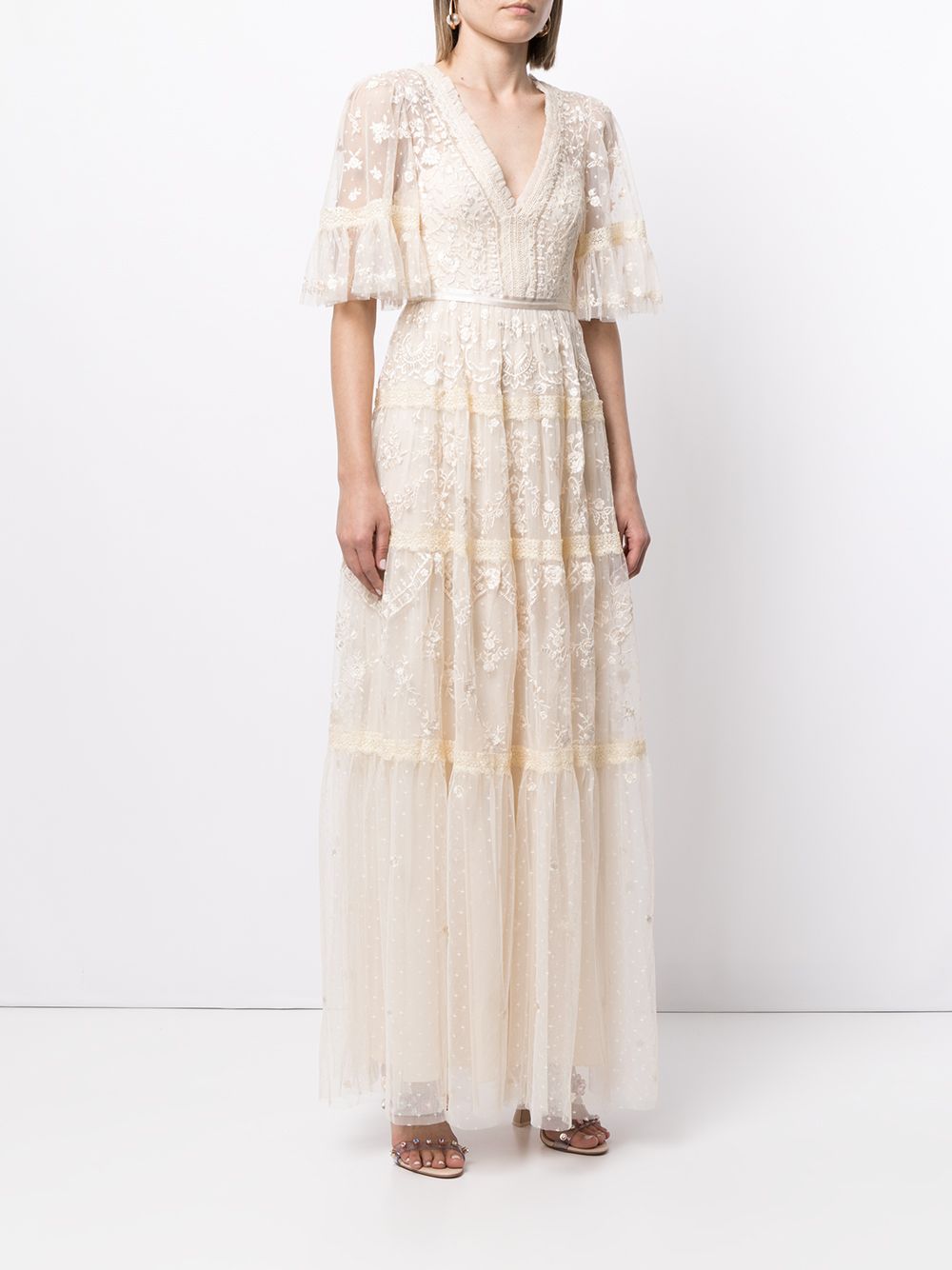 фото Needle & thread кружевное платье midsummer с вышивкой