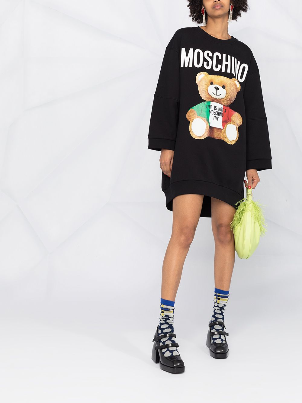 фото Moschino платье-толстовка с принтом teddy bear