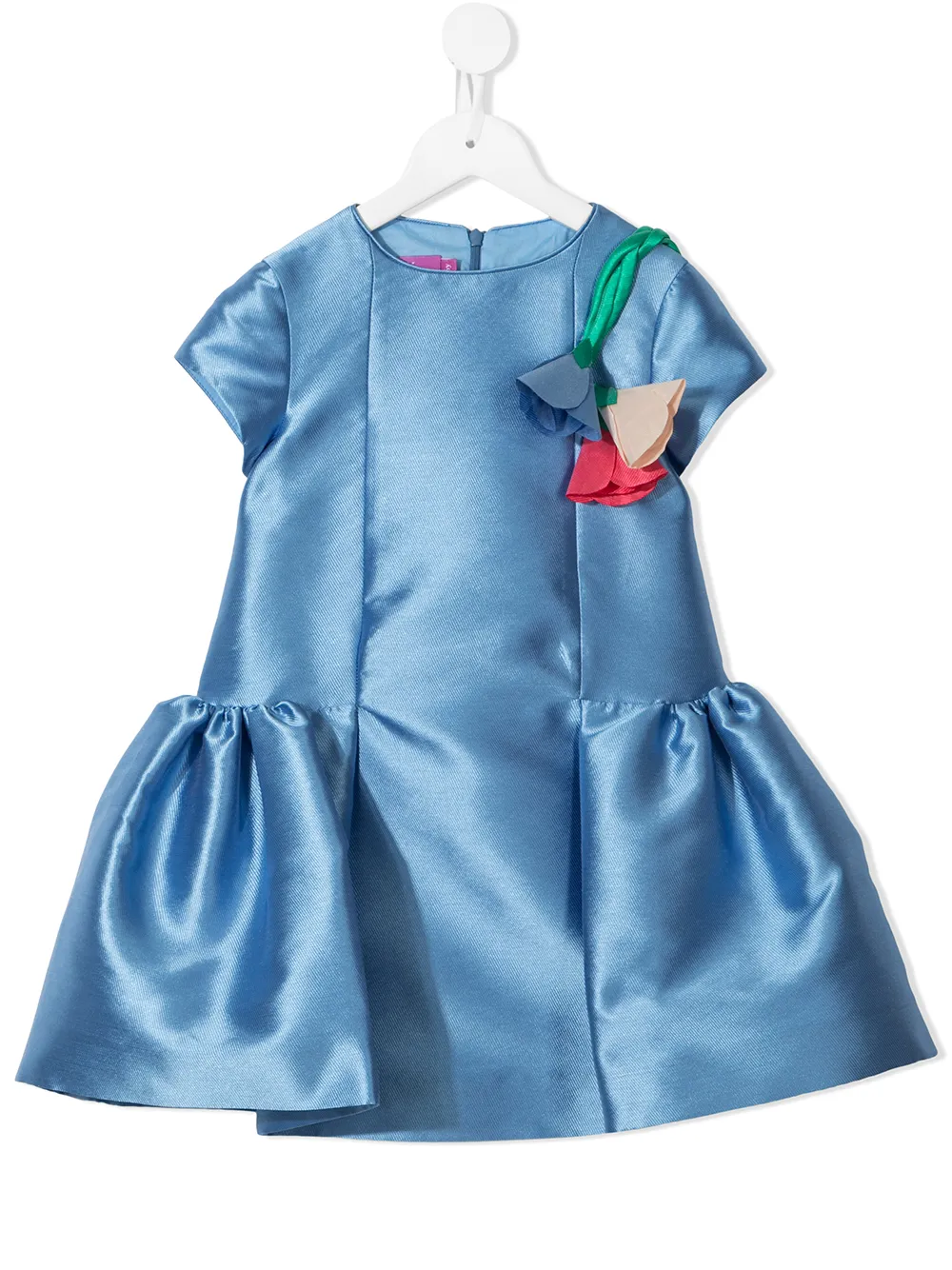 

Valmax Kids floral-detail flared dress - Blue