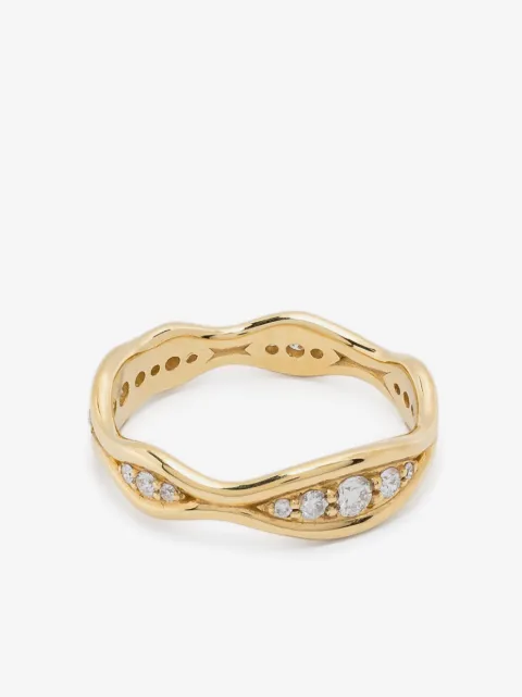 Fernando Jorge anillo Fluid en oro amarillo de 18kt con diamantes 