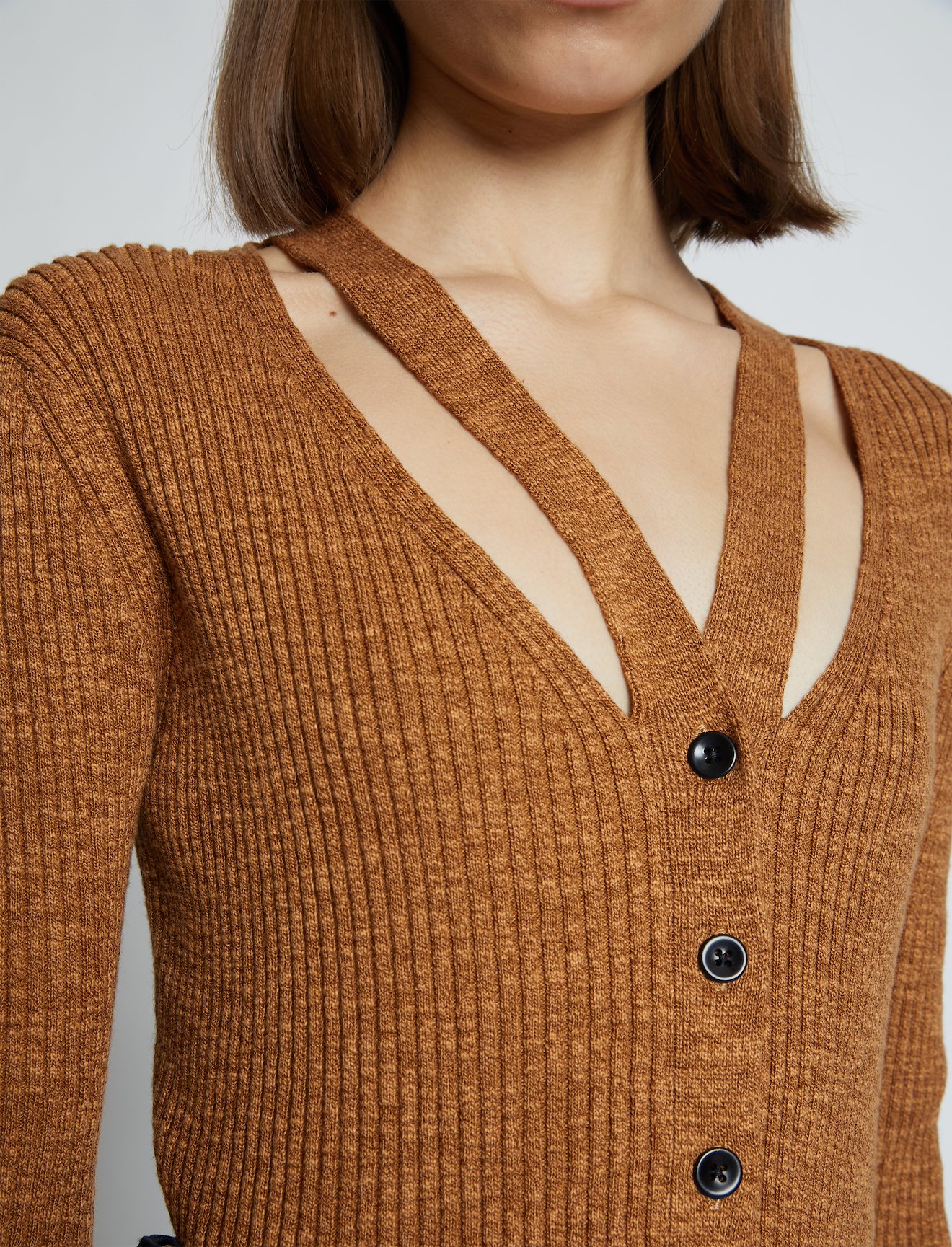 Fine Gauge Rib Knit Crop Cardigan #4