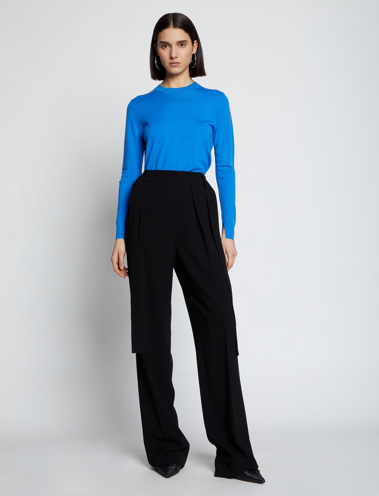 Eco Superfine Merino Sweater in blue | Proenza Schouler