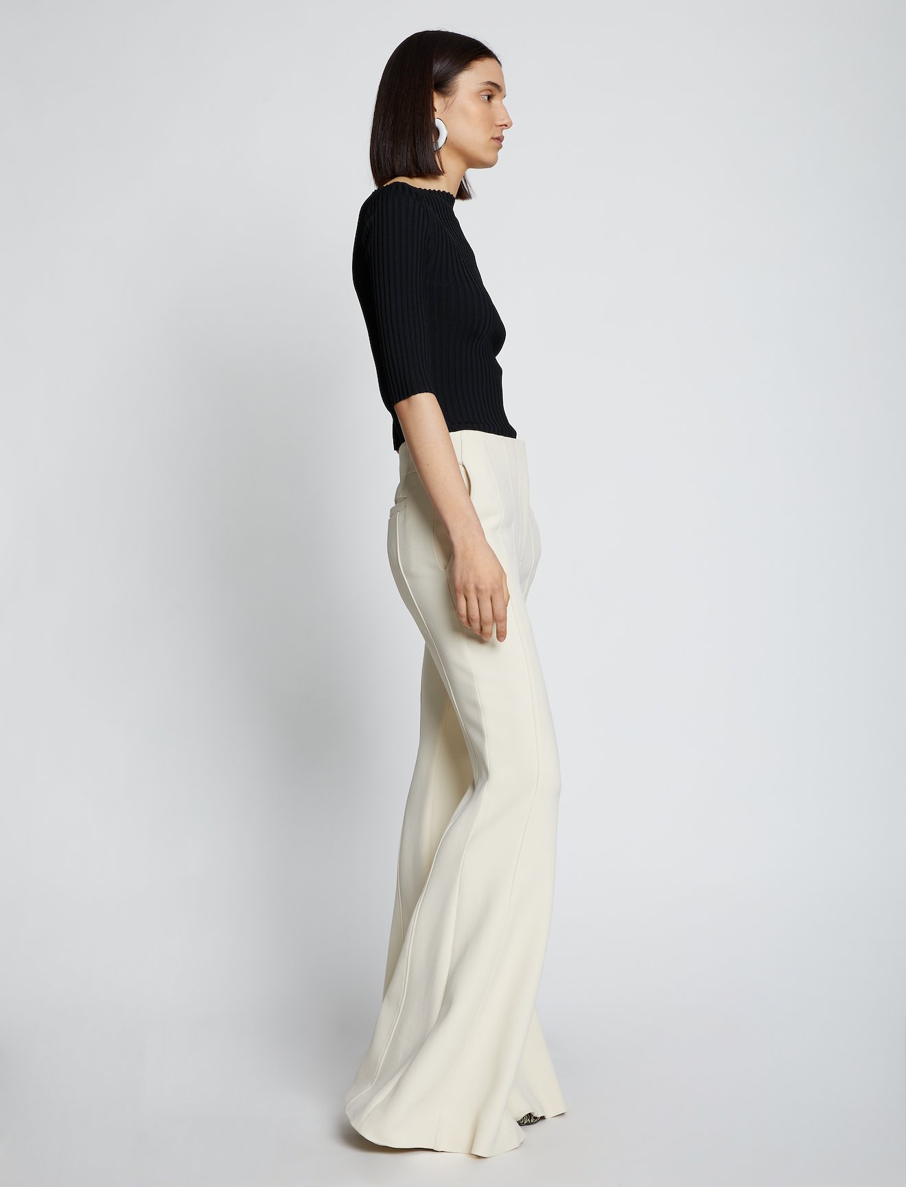 Textured Suiting Flared Pants #1