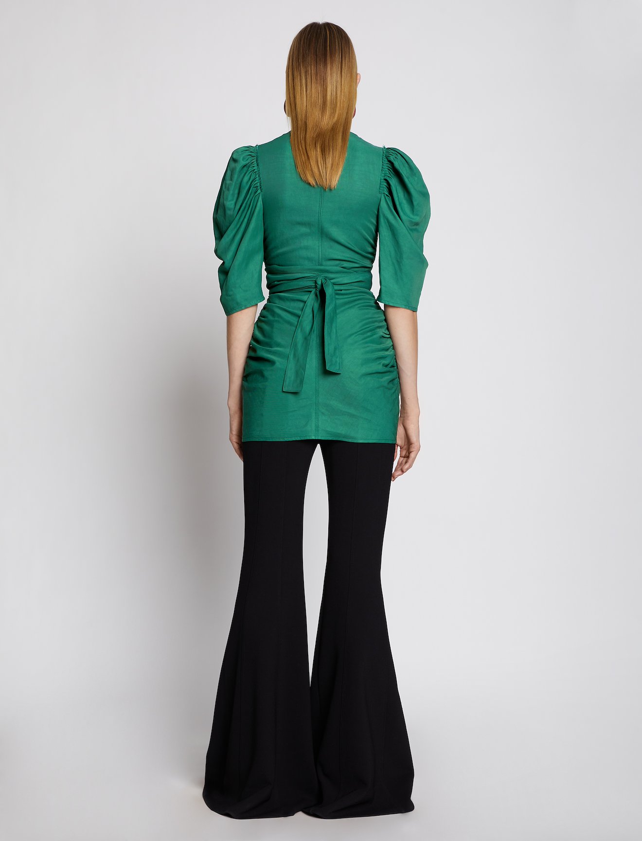Linen Viscose Shirred Sleeve Top #2