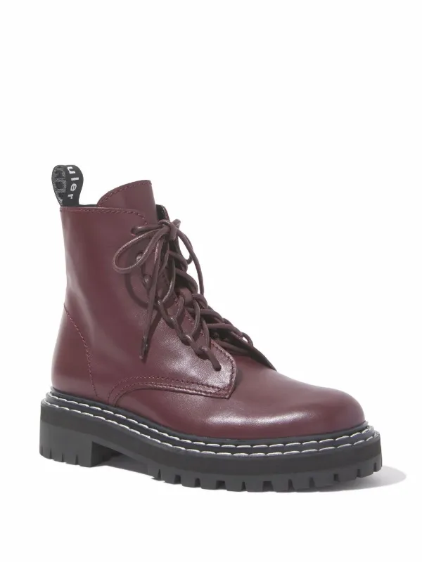 red bottom combat boots