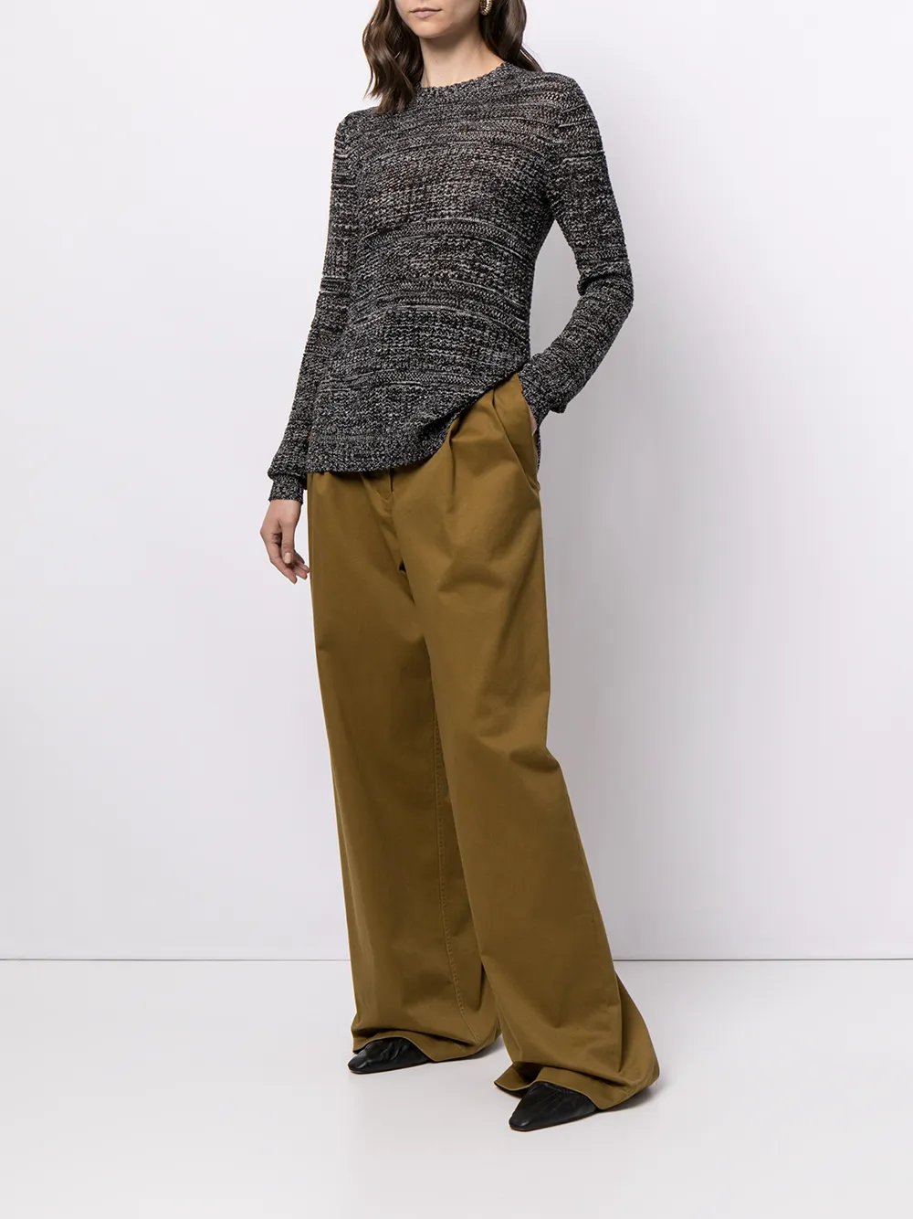 Proenza Schouler White Label Ribgebreide trui - Zwart