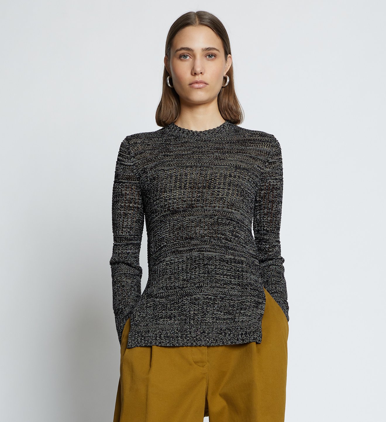Cotton Silk Pique Knit Top