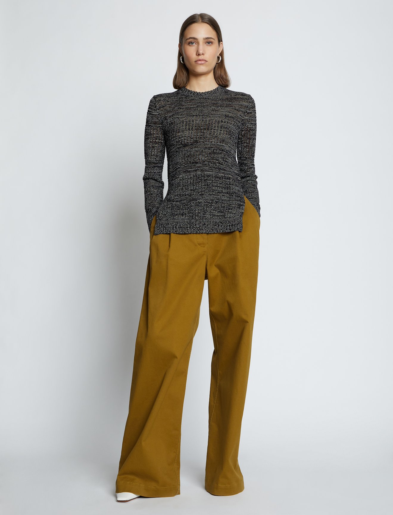 Cotton Silk Pique Knit Top #1