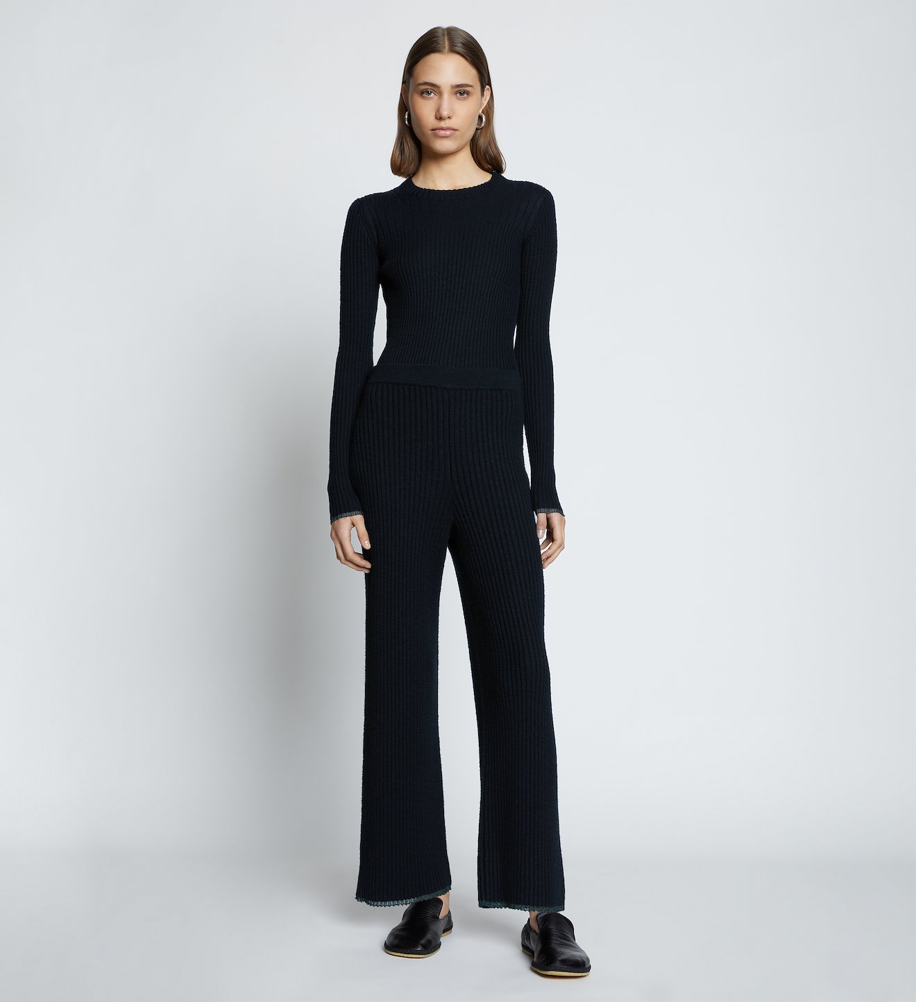 Fine Gauge Rib Knit Pants in black | Proenza Schouler