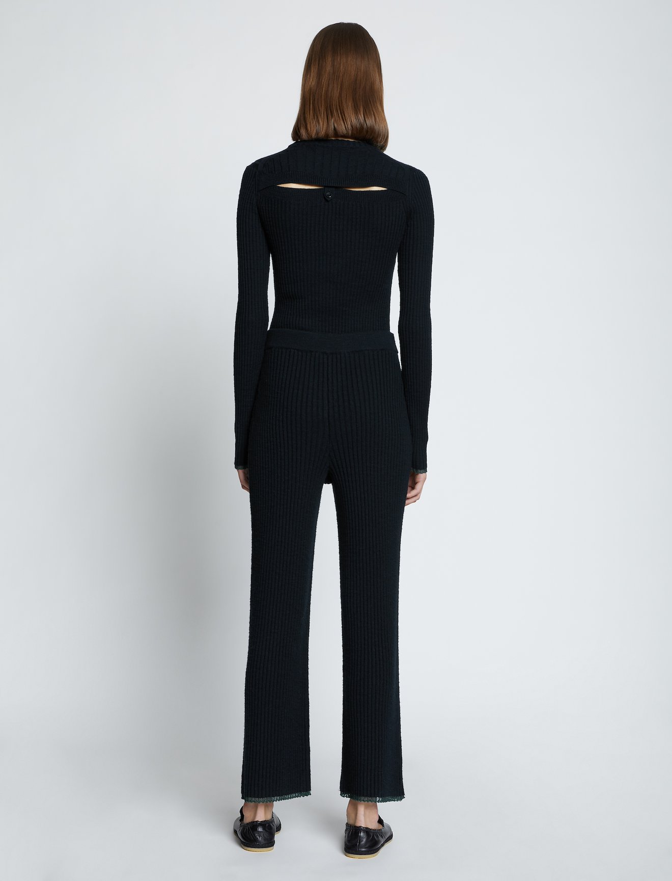 Fine Gauge Rib Knit Pants in black | Proenza Schouler