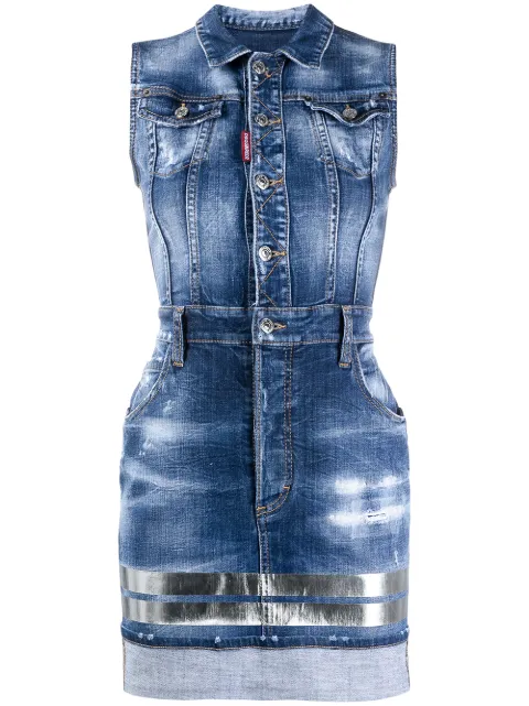Dsquared2 فستان جينز بدون أكمام